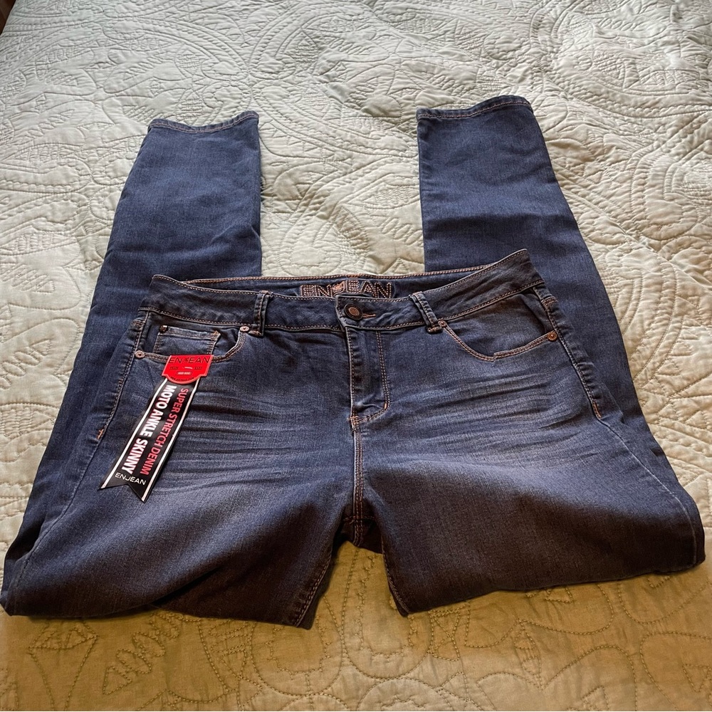 Enjean Moto Ankle Skinny Denim - Size 13